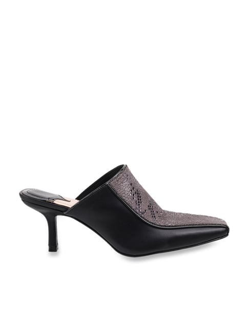 Catwalk Women's Black Mule Stilettos