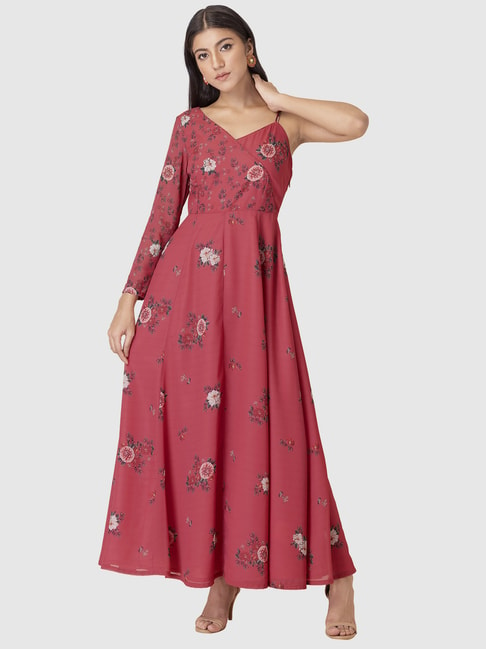 Indya Pink Printed Flared Kurta Price in India