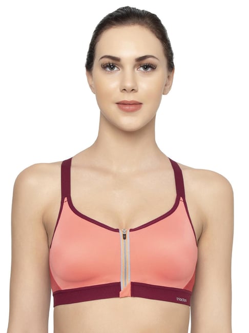 Buy Triumph Orange Color Block Sports Bras for Women Online @ Tata CLiQ