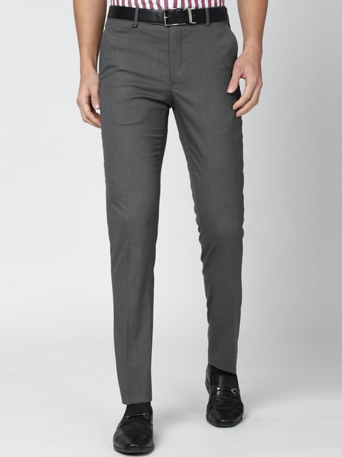 Van Heusen Grey Slim Fit Flat front trousers