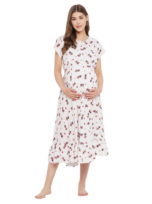 Buy Floral Print Maternity Night Dress - Cotton Rich Online India, Best  Prices, COD - Clovia - NS1019R08
