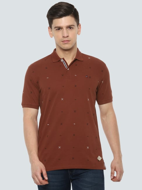 Buy Louis Philippe Jeans Yellow Cotton Slim Fit Printed Polo T-Shirt for  Mens Online @ Tata CLiQ