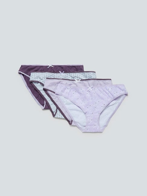 Wunderlove by Westside Purple Bikini Briefs Pack of Four Price in India
