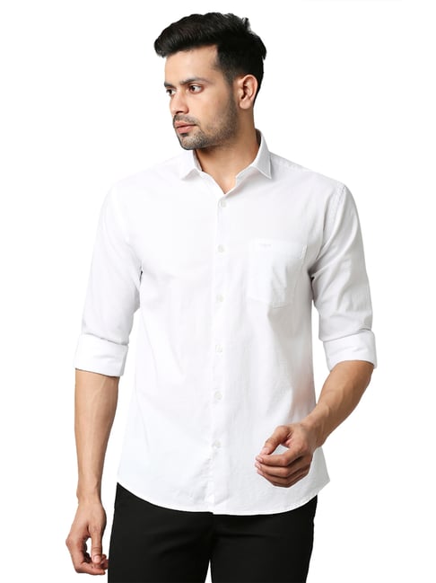 Park Avenue White Slim Fit Shirt