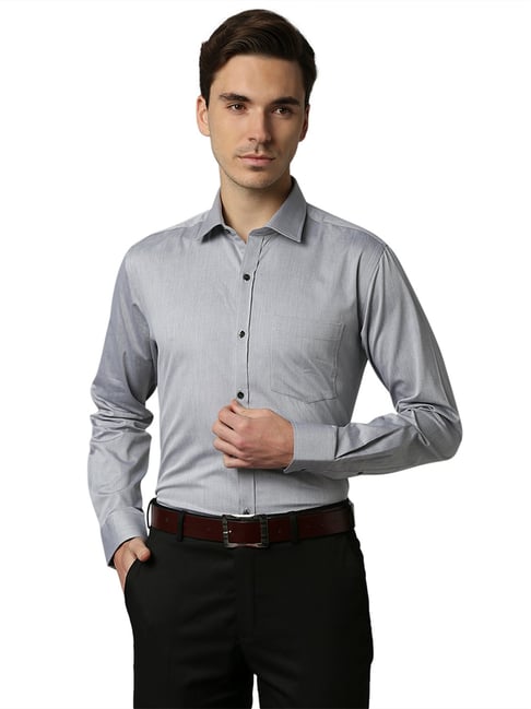 Park Avenue Grey Slim Fit Shirt