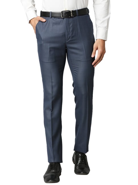 Raymond Navy Blue Trousers - Buy Raymond Navy Blue Trousers online in India