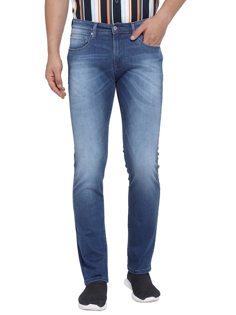 Pepe Jeans Blue Solid Mid Rise Jeans