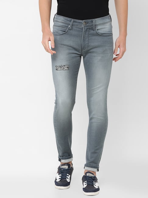 Pepe Jeans Grey Regular Fit Distressed Jeans