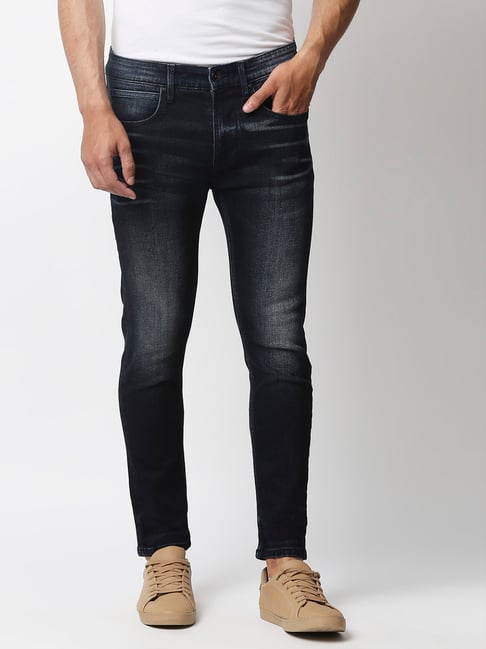 Pepe Jeans Dark Blue Mid Rise Solid Jeans