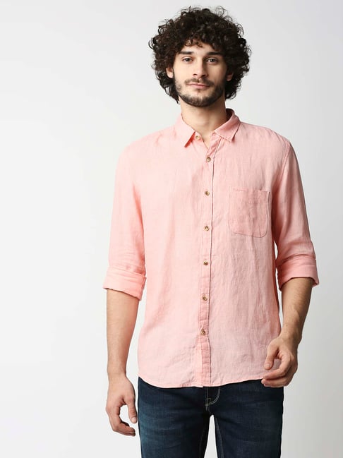 Pepe Jeans Pink Regular Fit Full Sleeves Shirt