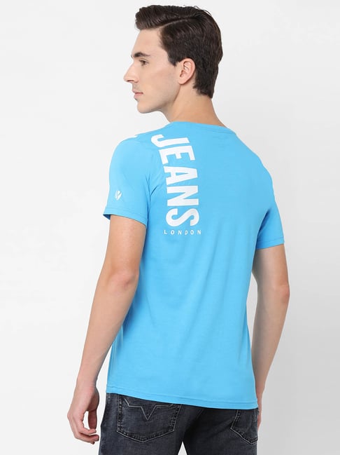 Buy Pepe Jeans Sky Blue Round Neck Short Sleeves T-Shirt for Men