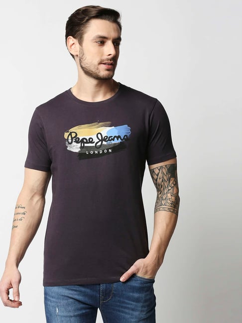 Pepe Jeans Charcoal Black Round Neck T-Shirt