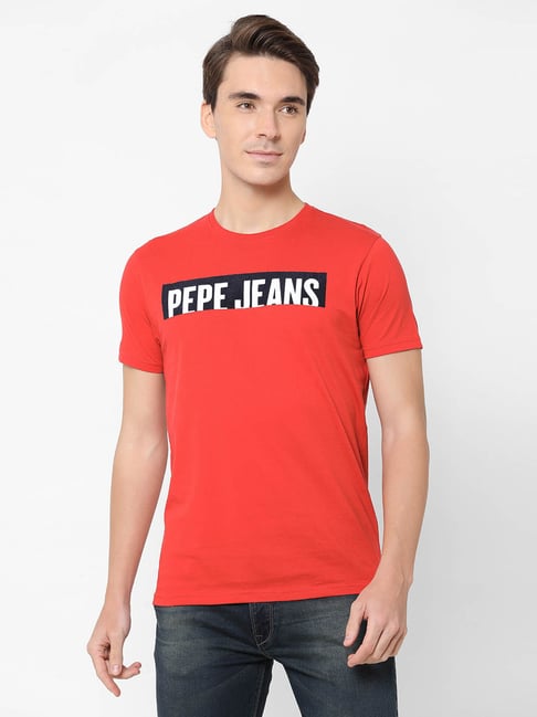 Pepe Jeans Red Round Neck T-Shirt