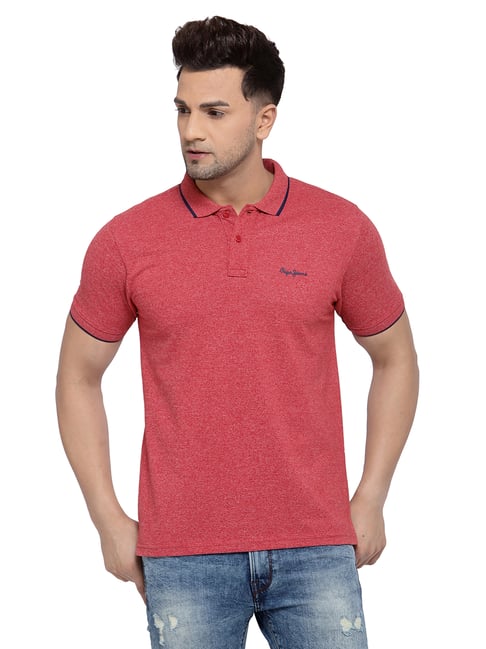 Pepe Jeans Dark Red Short Sleeves Regular Fit Polo T-Shirt