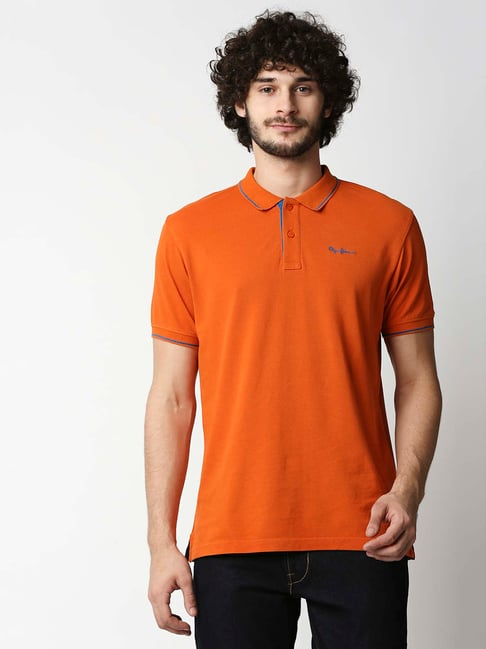 Pepe Jeans Orange Short Sleeves Polo T-Shirt