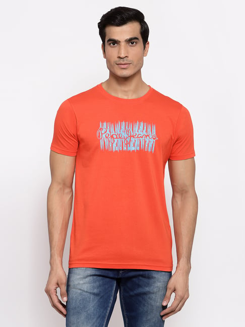 Pepe Jeans Orange Short Sleeves Printed T-Shirt