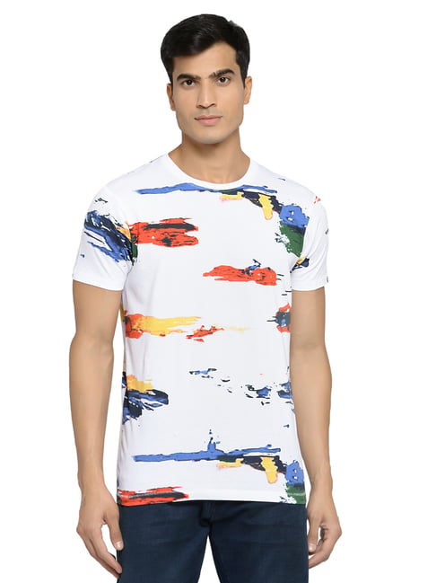 Pepe Jeans White Printed Round Neck T-Shirt