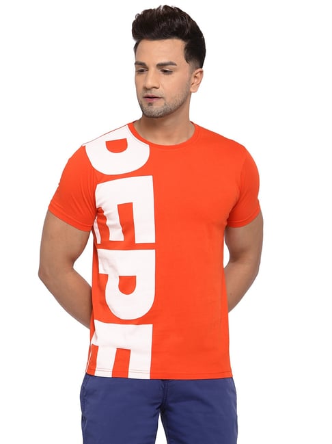 Pepe Jeans Orange Round Neck Short Sleeves T-Shirt