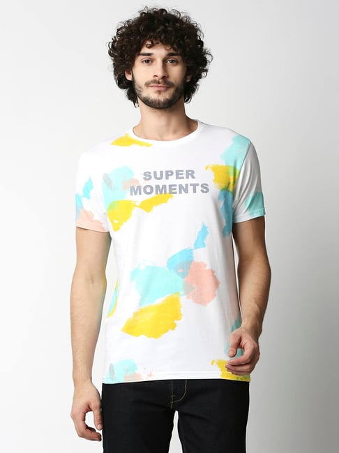 Pepe Jeans White Printed Regular Fit Short Sleeves T-Shirt