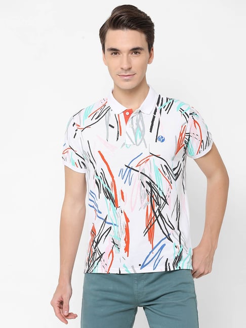 Pepe Jeans White Printed Polo T-Shirt