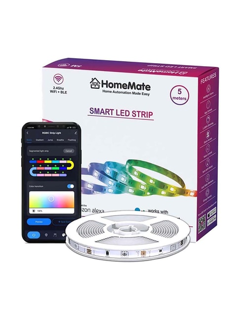 Buy HomeMate 5m Smart RGBIC Strip Works with Google and Alexa Online At  Best Price @ Tata CLiQ