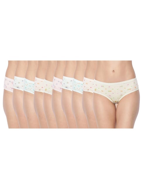Dollar Missy Multicolor Printed Hipster Panty (Pack  of 10) Price in India
