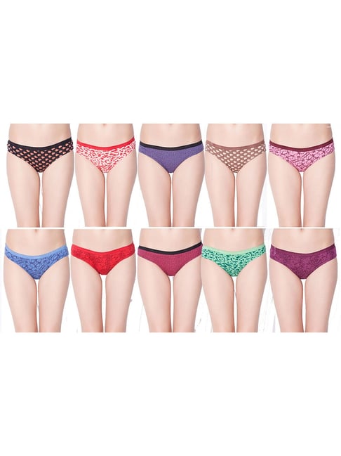 Buy Dollar Missy Multicolor Printed Bikini Panty ( Pack of 10) for