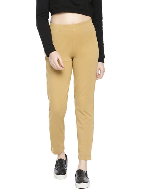 Buy Multicoloured Cotton Lycra Solid Trousers Capris For Women Online In  India At Discounted Prices