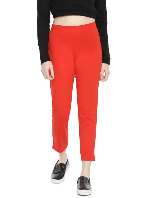 Buy online Mid Rise Solid Cigarette Pants Trousers from bottom wear for  Women by Janasya for 639 at 64 off  2023 Limeroadcom