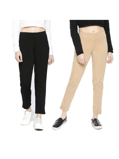 Buy Beige Trousers & Pants for Women by DOLLAR MISSY Online
