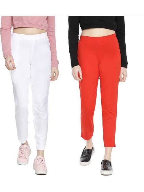 Buy Vasavi Women Red Slim fit Cigarette pants Online at Low Prices in India  - Paytmmall.com