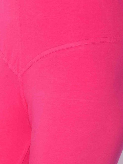 Buy Dollar Missy Dark Rani Pink Cotton Leggings for Women Online