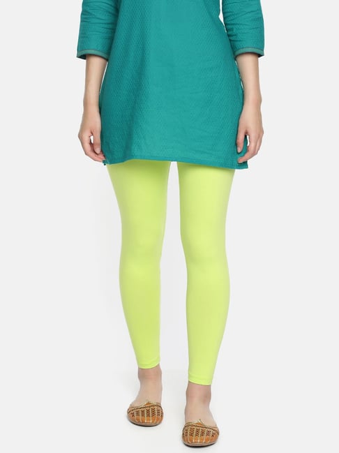 Buy online Neon Green Poly Cotton Spandex Knit Leggings from Capris &  Leggings for Women by Tanvi for ₹349 at 0% off | 2024 Limeroad.com