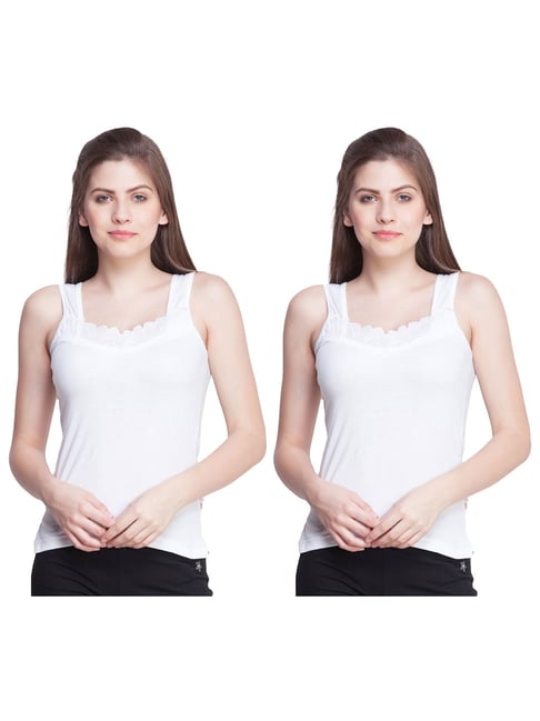 Dollar Missy White Lace Camisole (Pack of 2)