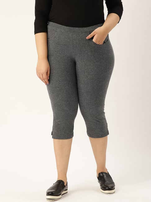theRebelinme Grey Cotton Capris-picture-12