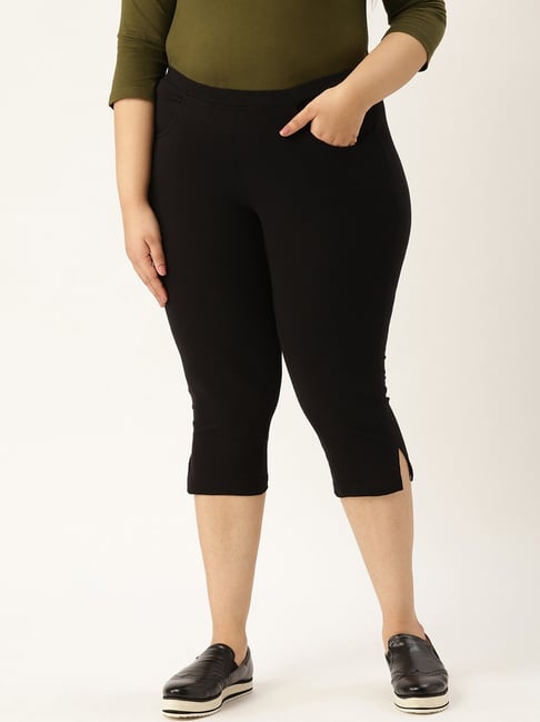 theRebelinme Black Cotton Capris-picture-23