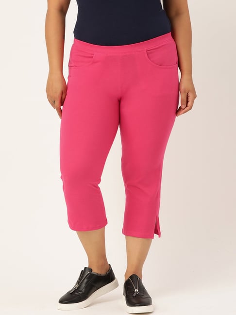 Cotton Capris For Women - Half Capri Pants - Pink