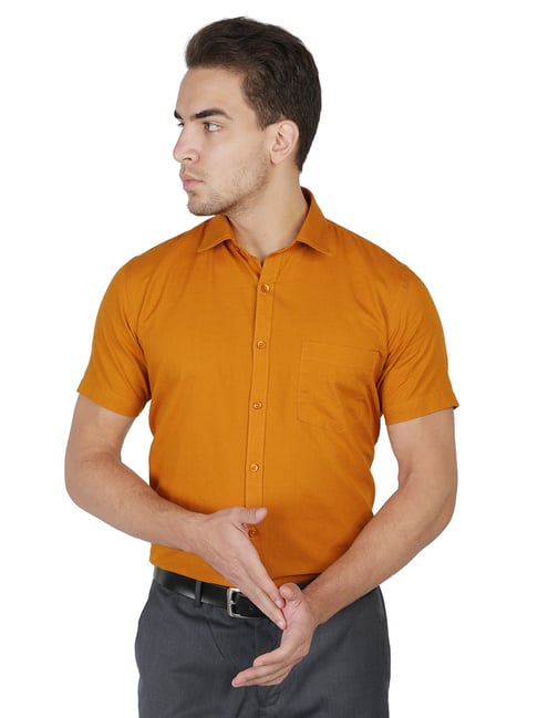 Southbay Gold Solid Short Sleeves Shirt-picture-24