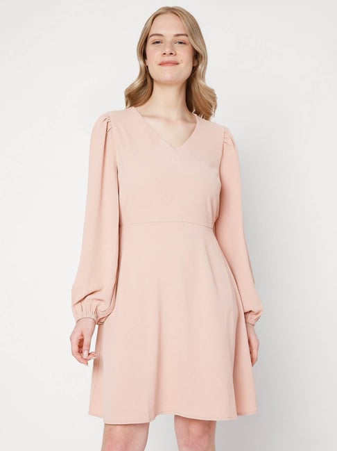 Vero Moda Peach Regular Fit Dress Price in India