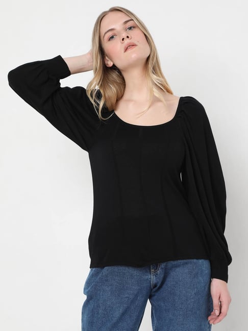 Vero Moda Black Regular Fit Top Price in India