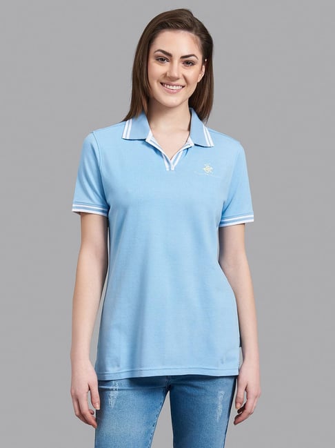 Half Sleeve Blue Women's T Shirt Jockey 1515 Women Cotton
