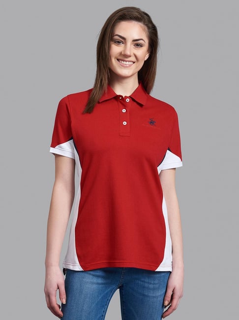 Women best sale red polo