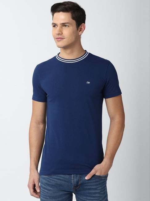 Peter England Blue Slim Fit T-Shirt