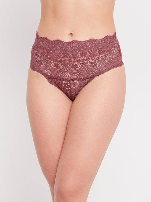 Clovia Mauve Lace Panty Price in India