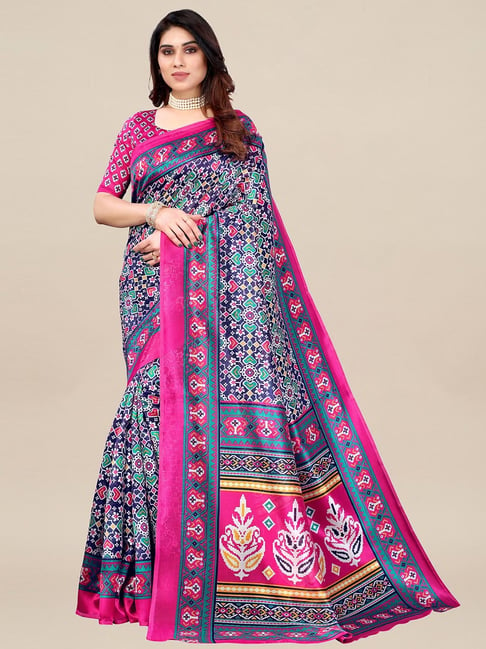 Saree Mall Multicolor Printed Saree With Blouse Price in India