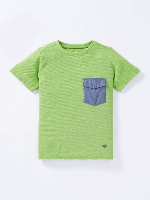 Ed-a-Mamma Kids Green Cotton T-Shirt-image-11