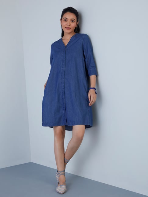 LOV by Westside Blue Denim Abby Dress Price in India