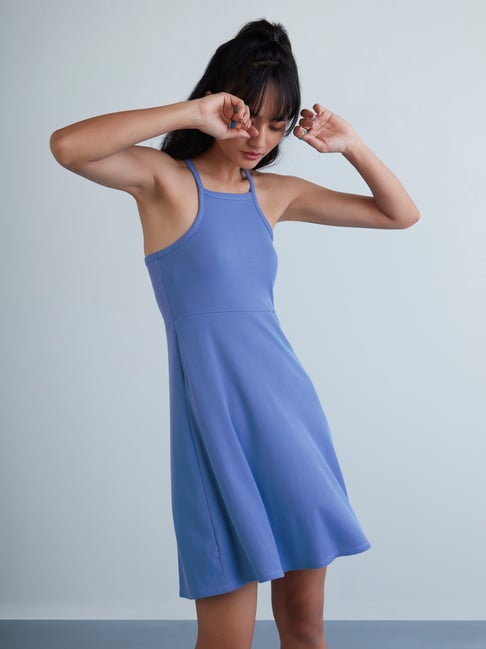 Nuon by Westside Blue Ribbed Dress Price in India