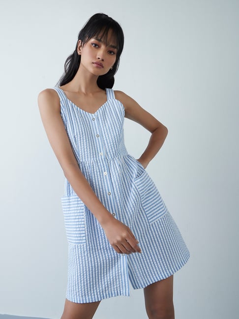 Nuon by Westside Blue Stripe-Patterned Dress Price in India