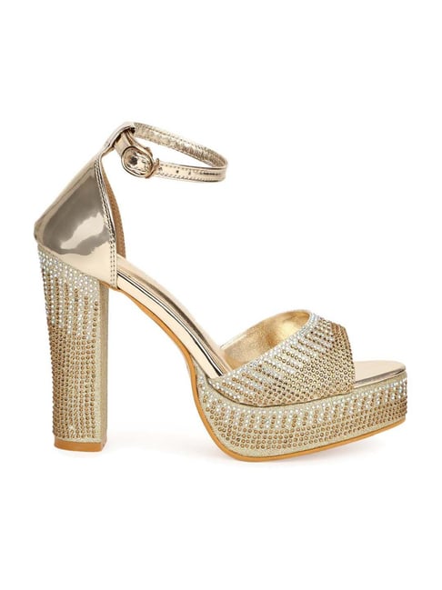 Truffle Collection Women's Golden Ankle Strap Sandals